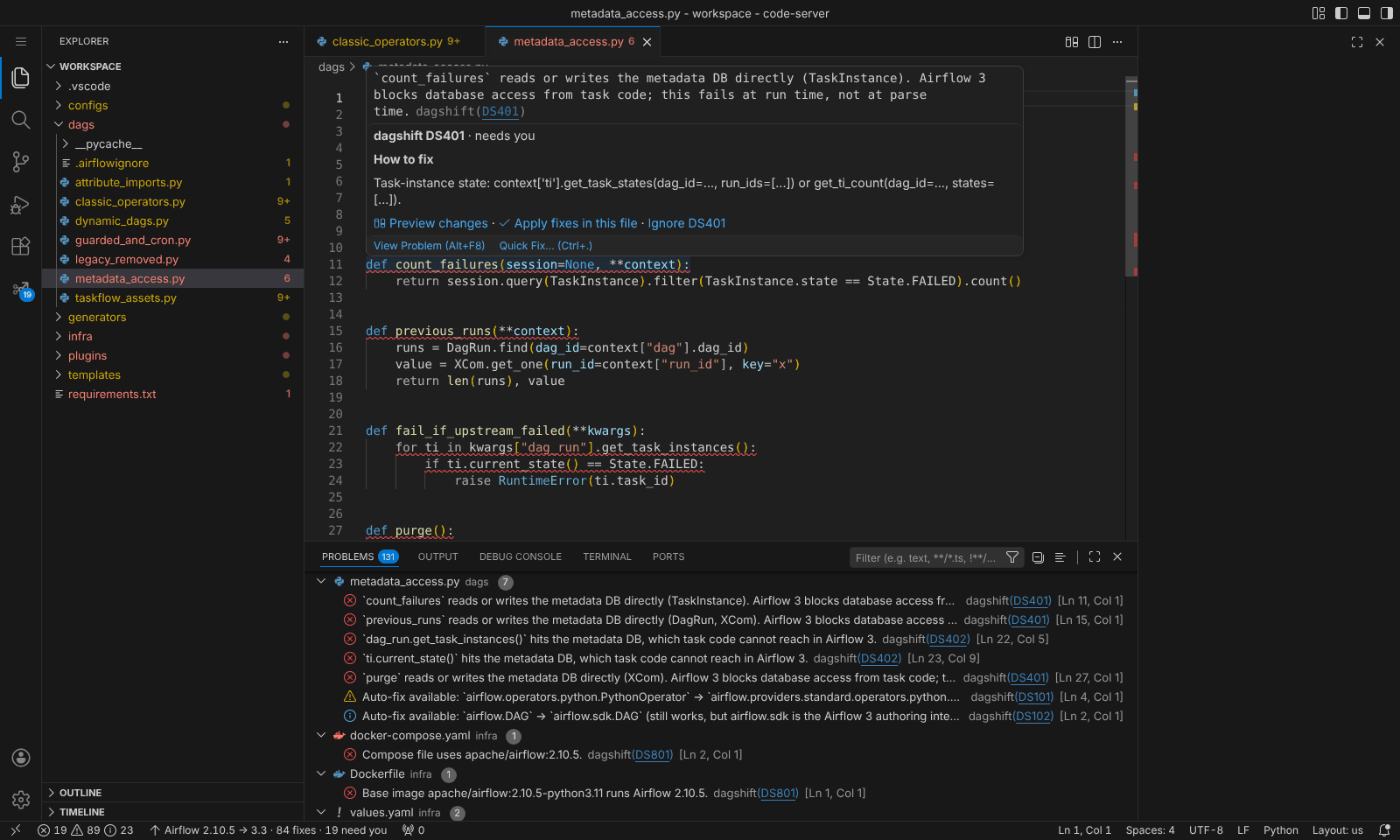 Recipe for a metadata database call
